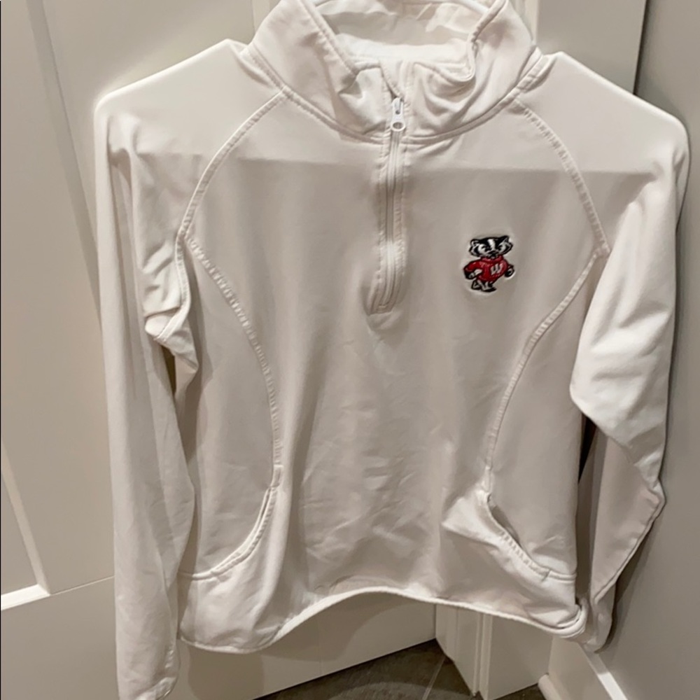 White Wisconsin badger 1/4 zip